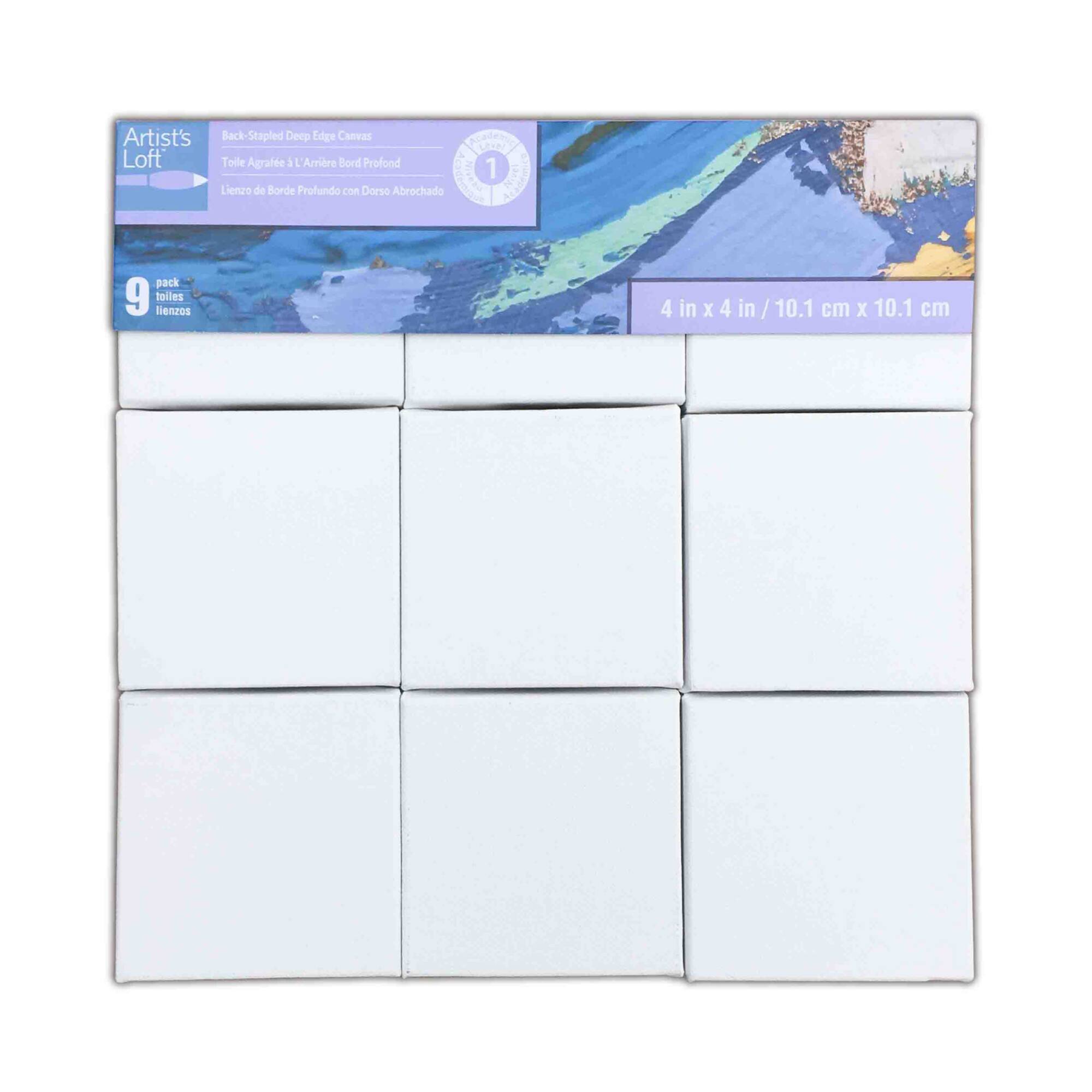 6 Packs: 9 ct. (54 total) Level 1 4" x 4" Deco Canvas Pack by Artist's Loft®